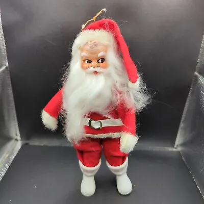 VTG Minty Standing Rubber Face Santa Claus Christmas 9” White Boots MCM Japan • $33