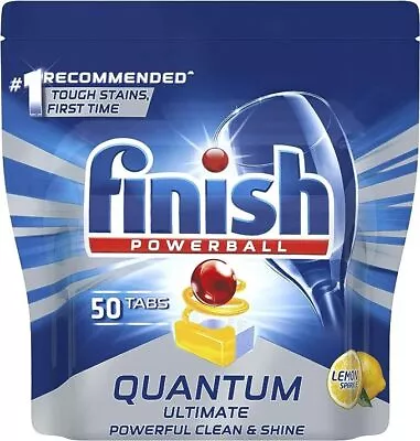 Finish Powerball Quantum Ultimate Powerful Clean & Shine Lemon Sparkle 50 Tablet • $25.99