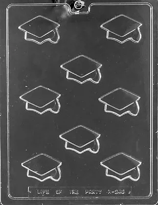 $7.95 • Buy M243 Bite Size Graduation Caps Chocolate Candy Soap Mold With Instructions 