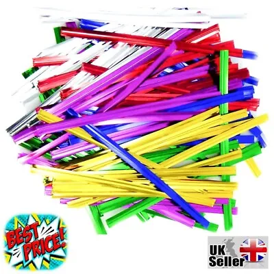 Twist Ties 4 Cone Cellophane Plastic Bags Wire Plastic Cable Metallic Gift Cakes • £6.99