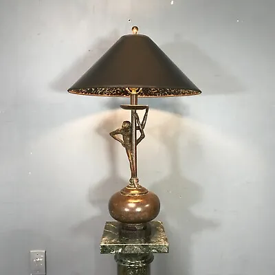 Maitland-Smith Bronze Monkey Table Lamp • $550