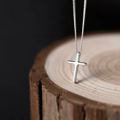 $7.99 • Buy Stainless Steel Silver Jesus Christ Cross Pendant Necklace Chain For Men Women