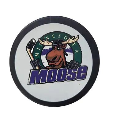 Vintage Minnesota Moose Logo Hockey Puck IHL In Glas Co MSC • $19.99