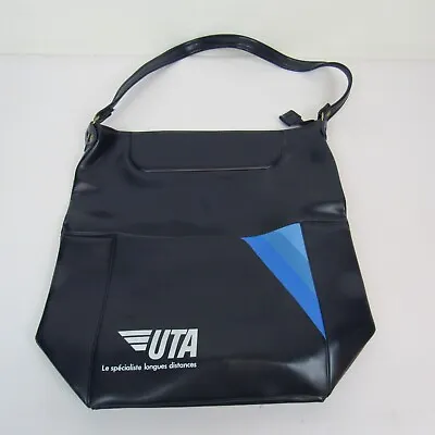 UTA Messenger Carry-On Bag Vintage 70s Vinyl Blue Vintage Airliner Retro Style • $34