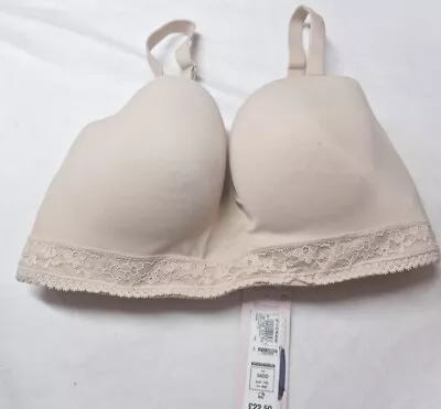 Ex M&S  2 In 1 Strapless Underwired Full Cup Almond Bra 34DD 1482 • £7.99