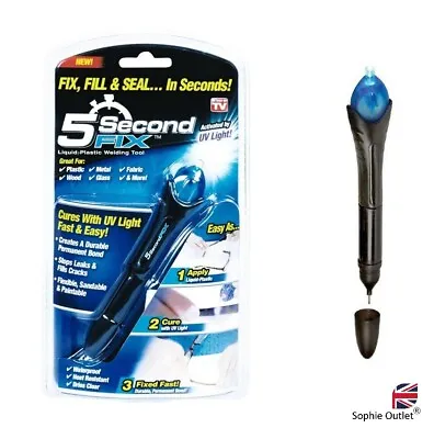 £3.65 • Buy 5 Second UV Light Fix Liquid Plastic Welding Compound Glue Repair Pen Tool UK