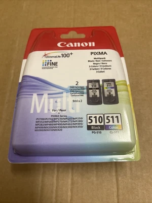 £29.99 • Buy Genuine Canon 2970B010 PG-510 & CL-511 Ink Pack For PIXMA IP2700 IP2702 Printer