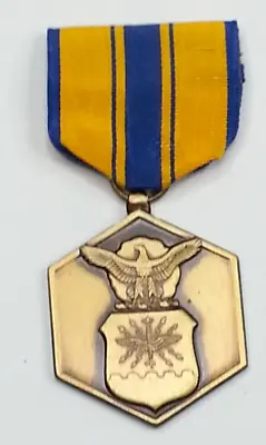 Military Merit Medal Ribbon Yellow Blue • $9.98