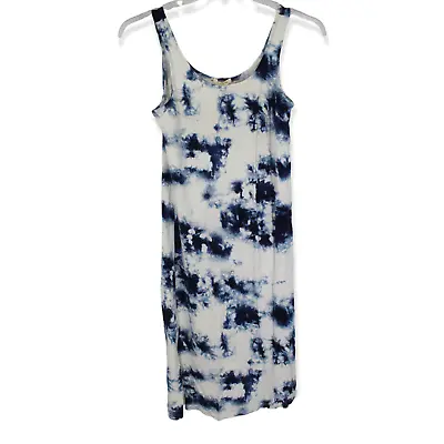 Sleeveless Blue And White Tie Dye Tank Top Dress XS Scoop Neck  Matty M  • $14.36