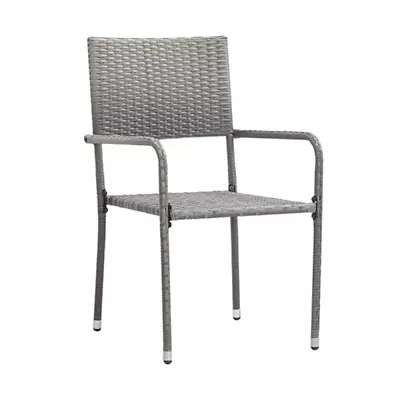 Outdoor Dining Chairs 2 Pcs Poly Rattan Grey • $239.95