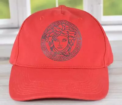 NEW Versace $350 Medusa Head Logo Adjustable Baseball Hat Size 59 Large RED • $130.28