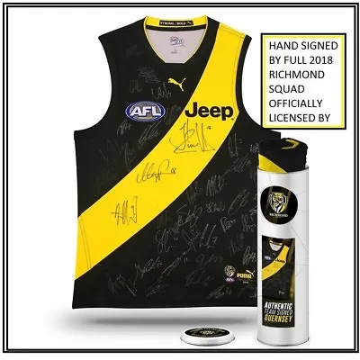 $799 • Buy Richmond 2018 Signed Team Jumper In Collectors Tin Dustin Martin Riewoldt Rance