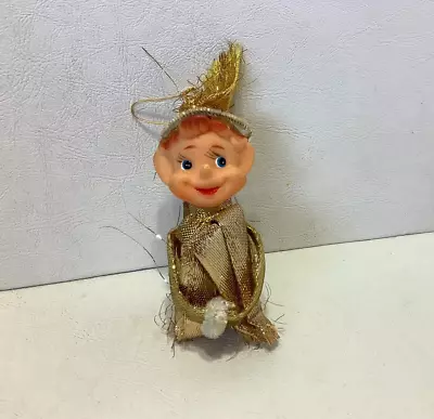 Vintage Gold Metallic Knee Hugger Elf Christmas 8  Tall • $24.99