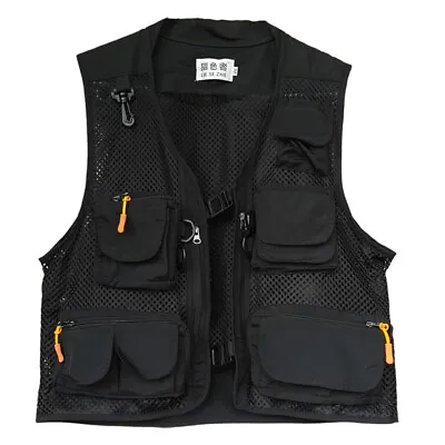 £26.63 • Buy Men's Vest Jacket Tool Vest Sleeveless Multi-pocket Vest Workwear Jacket