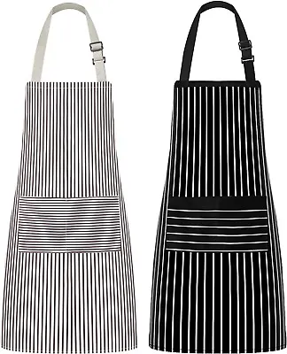 Kitchen Cooking Apron 2 Pack Adjustable Bib Chef Aprons For Women Men With 2 Po • $15.98