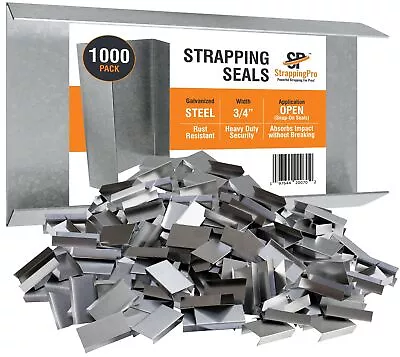 Open Snap On Seals For Steel Strapping Bands 1000 Pc 1/2  Inch Heavy Duty 0.5  • $68.13