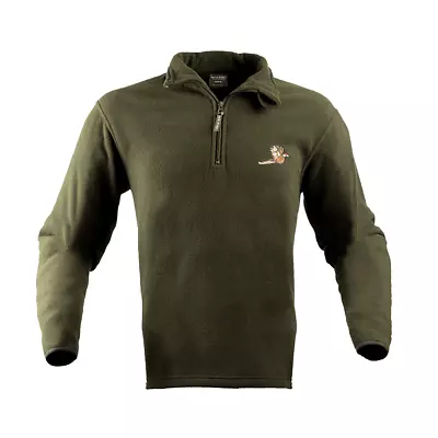 Jack Pyke Pheasant Motif Fleece Green Mens Warm Jumper Hunting Fishing • £20.02