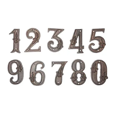 Vintage Front Door Numbers Sign 0-9 Yard Shop Cafe Bar Mailbox Name Plaque Iron • $10.61