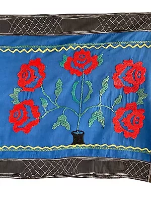 10 Ft Early 20th Cent SUZANI Hand Embroidered Tent Banner Wall Hanging Caucasus • $79.99