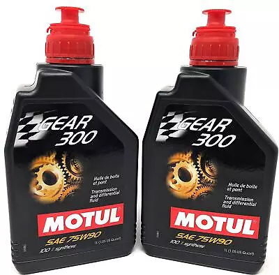 Motul 105777 GEAR 300 75W90 100% Synthetic Gear Tans Diff Oil  (2 Liter) 2 Pack • $75