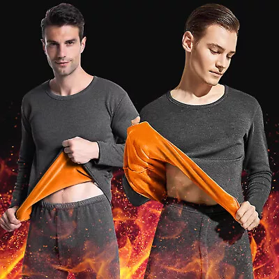 Men's Fleece Lined Top Bottom Long Johns Ultra Heavyweight Thermal Underwear Set • $14.99