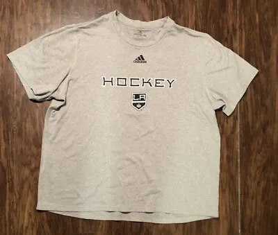 Adidas Los Angeles Kings Hockey Shirt Adult XL Short Sleeve Shirt Grey NHL • $19.95