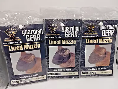 Cat Muzzle LOT O 3 Guardian Gear Lined Nylon Size Small Med Large Groom No Bite • $25