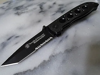 Smith & Wesson Extreme Ops Tanto Pocket Knife Folder 7Cr17 Black CK5TBSCP-C New • $16.99