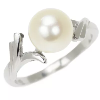 Mikimoto K14WG Akoya Pearl Ring Diameter Approx 7.7mm Vintage Jewelry - Auth Fre • $489.60