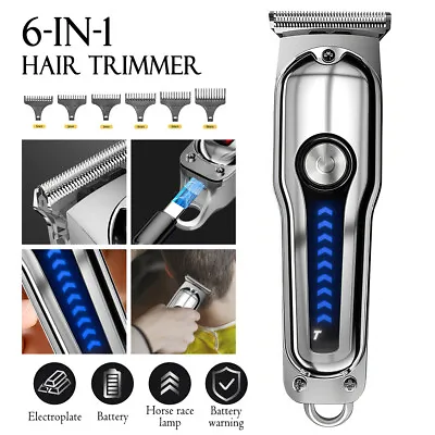 Men Professional Electric Hair Clippers Rechargeable Beard Trimmer Haircut Kit • $23.27