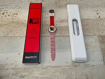 Swatch  MICKY MOUSE WATCH MARINIERE GZ352 SWATCH X KEITH HARING X DISNEY Rare • $124.32