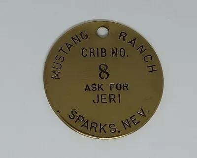 Vtg Brass Mustang Ranch Crib 8 Jeri Hooker Prostitute Brothel Tag Sparks Nevada  • $19.50