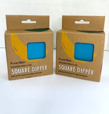 PlanetBox Stainless Lunchbox Containers Square Dipper 2pk 9.3 Oz Teal NEW • $21.95