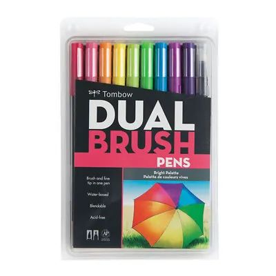 $47.50 • Buy Tombow ABT Dual Brush Pen - 10 Color Set - Bright -Illustration, Brush Lettering