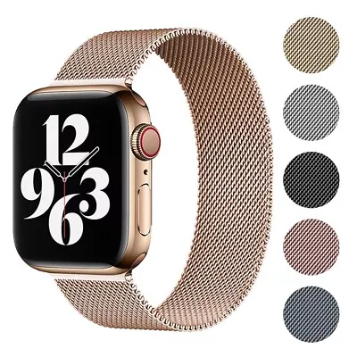$11.01 • Buy Apple Watch Strap Series 7 6 SE 5 4 3 38/40/42/44mm Magnetic Milanese Loop Band