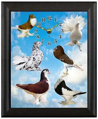 Fancy Pigeon Gift Christmas Present Xmas Clock Wall Or Freestanding • £16.99