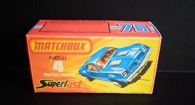 Matchbox Superfast No.4 Pontiac Firebird Reproduction Box Only. • £2.89