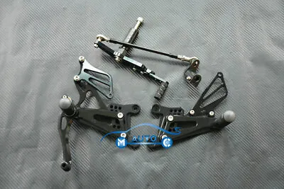 CNC Adjustable Rearset Foot Pegs Rear Set For Yamaha YZF R1 07-08 Racing Black • $99.55