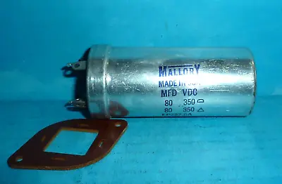 NOS Mallory FP227.6A Can Capacitor 80/80uf@350V W/ Mount Free Shipping • $29.95