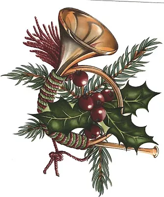 Christmas Vintage Horn Holly Berry Select-A-Size Waterslide Ceramic Decals • $2.95