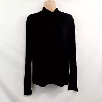 Bellatrix Top Blouse Shirt Women Size 1X/L Solid Black Mock Neck Fitted L/Sleeve • $21.23