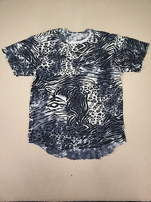 Akademiks Shirt Mens Small S Zebra Leopard Regular Fit Cotton Short Sleeve NWT 3 • $12.48