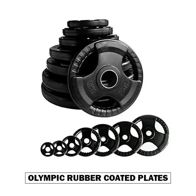 Olympic Rubber Coated Cast Iron Weight Plate -1.25kg - 25kg Set Commercial Grade • $189.64