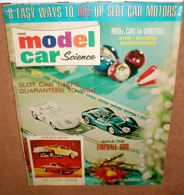 Model Car Science Dec 1966 Magazine Table Top Slot Car Racing Section Original • $19.99