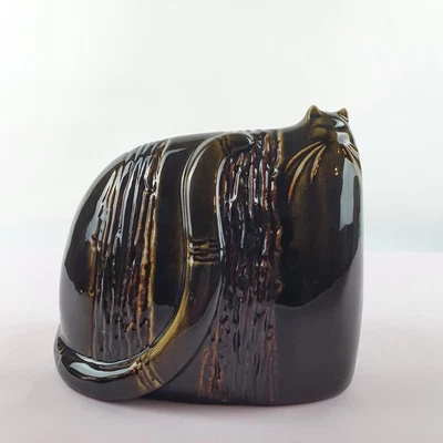 £40 • Buy Vintage Green Glazed Cat Figure Abstract Studio Pottery 8 
