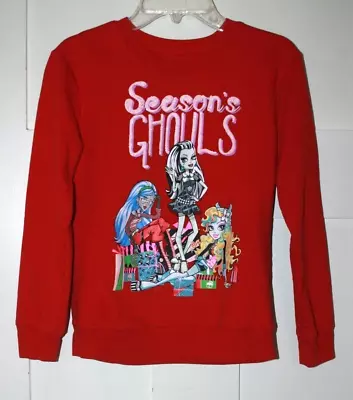 Monster High Girl's Sweatshirt Season's Ghouls Red  Size L (14) • $10.39