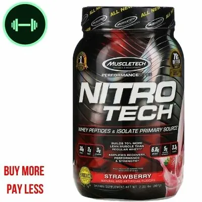 $42.99 • Buy Muscletech, NitroTech, Whey Peptides & Isolate Primary Strawberry  2LBS