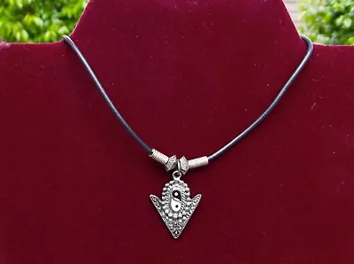 Yin Yang Pewter Arrow Head Necklace Roughly 17 Inches Made In Maui   • $9.99