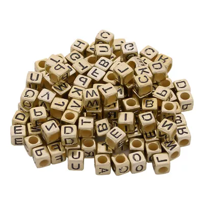 500 PCS Square Acrylic Beads Plastic Letter Beads Small Alphabet Beads • £9.49