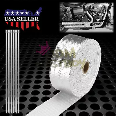 Silver Exhaust Pipe Insulation Thermal Heat Wrap 2 X50' Motorcycle Header • $20.66